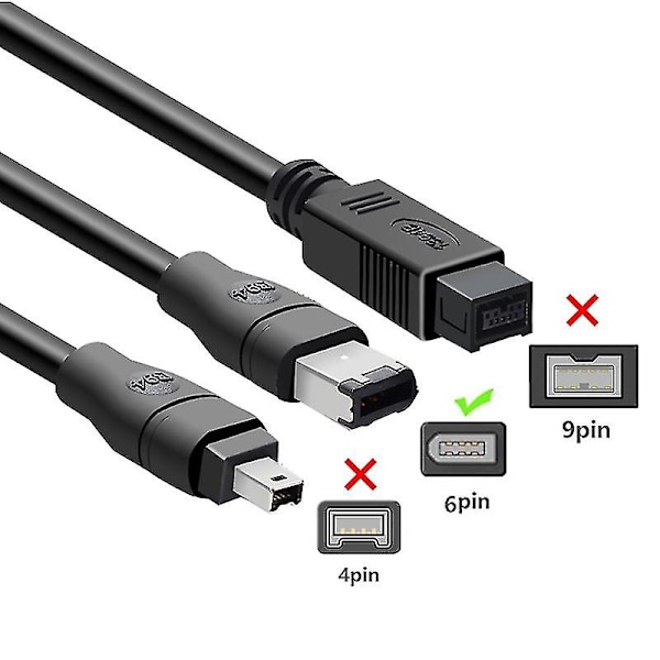 För JUNSUNMAY 1.8m Firewire IEEE 1394 6-polig hane till USB 2.0 hane adapterkabel