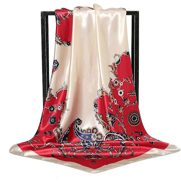 Huvudscarf i Silkesatin - Olaof Scarf för Kvinnor, Sova, Kvadratisk, Designer Bandana Olaof Scarf Style 7