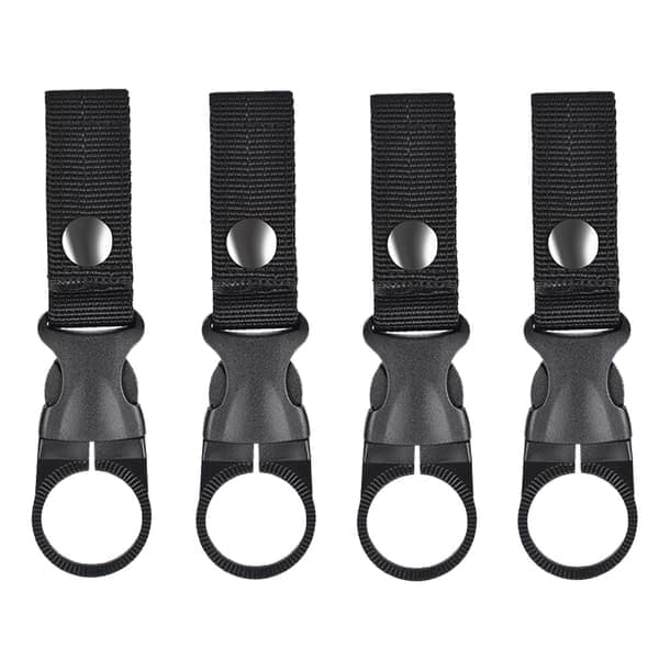 4-pack hängande flaskhållare, karbinhake, bärbar vattenflaska