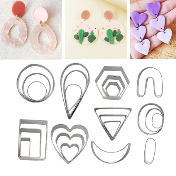24 stykker Polymer Clay Cutters Mini for DIY polymer leire baking