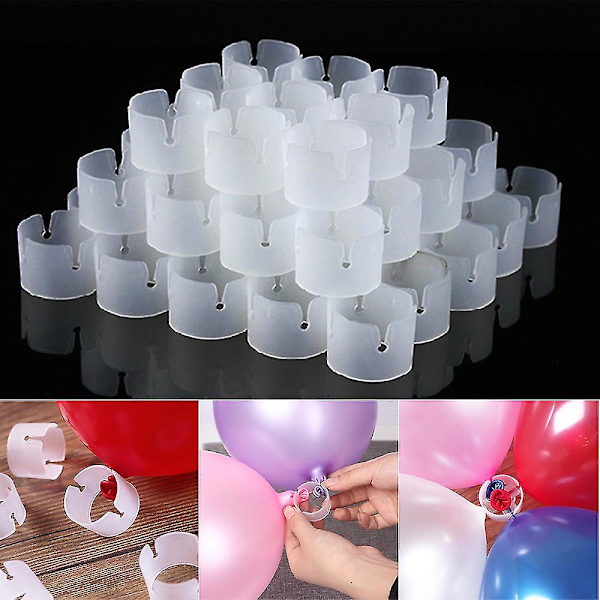 50/100 st Ballongfästen Båge Ballongklämmor Ringar Koppling 50pcs