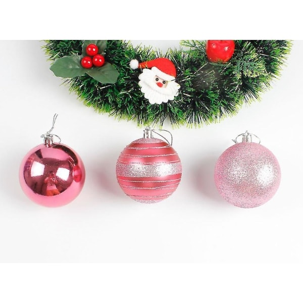 Julepyntkule Juleristpynt Juleristanheng Julegavepynt 12 stk PINK 8CM