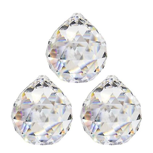 Kristallkula 30 mm, 5 stycken, blykristall regnkristall, kristallkulor för hängande fönsterdekoration, Feng Shui kristallglas