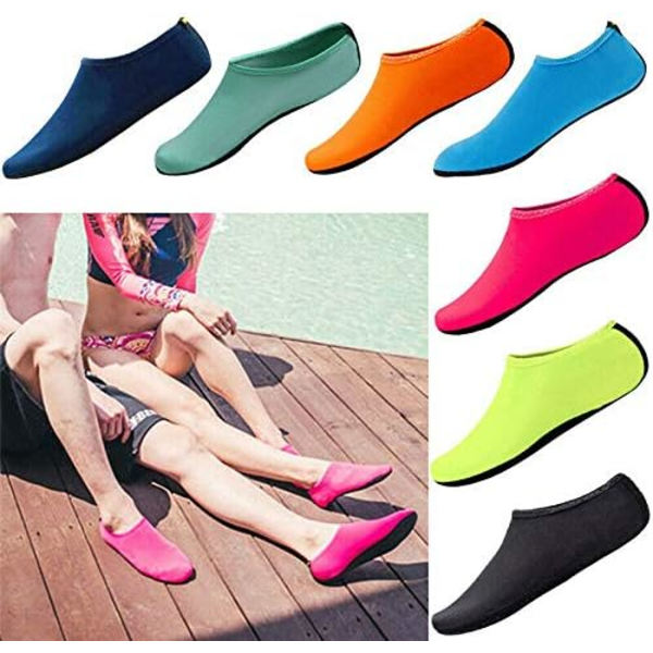 Vandsportssko Barfodet Hurtigtørrende Aqua Yogasokker Slip-on til Mænd Kvinder Børn Pink 4/5 UK