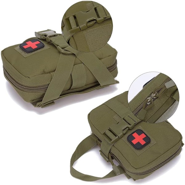 Första hjälpen-kit, taktisk överlevnadsutrustning, Utility Pouch Tactical Medical Pouches, Rip Away Tactical Medical Bag för hemmet Green