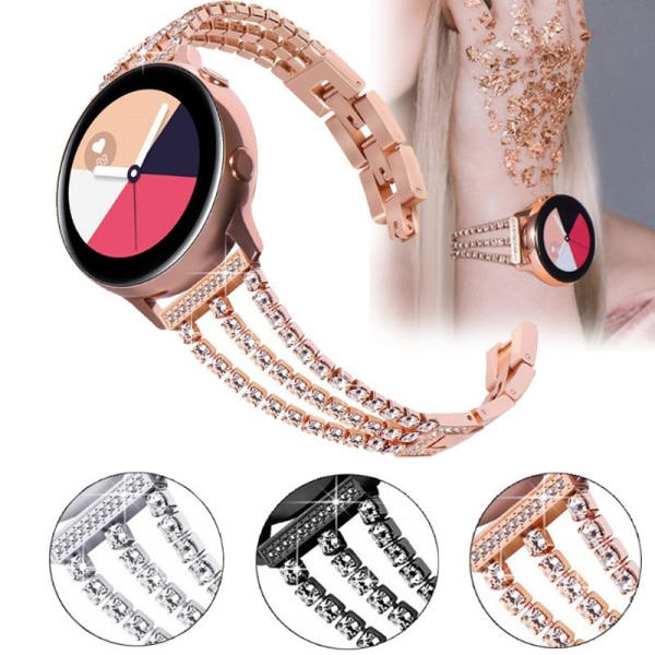 Yhteensopiva Samsung Galaxy Watch -ranneketta varten, kolme timanttiketjua
