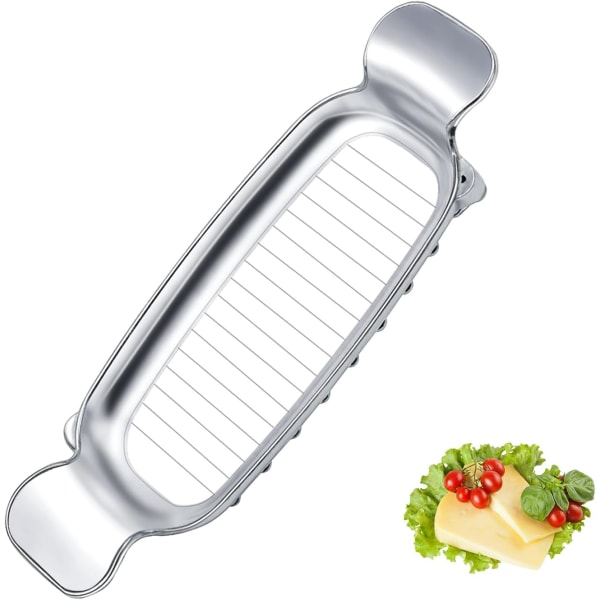 Butter Slicer Tool, Stainless Steel Metal Wire Cheese Cutter Slicer with Grips Portable Handheld Butter Cutter Kitchen Slicing Tool