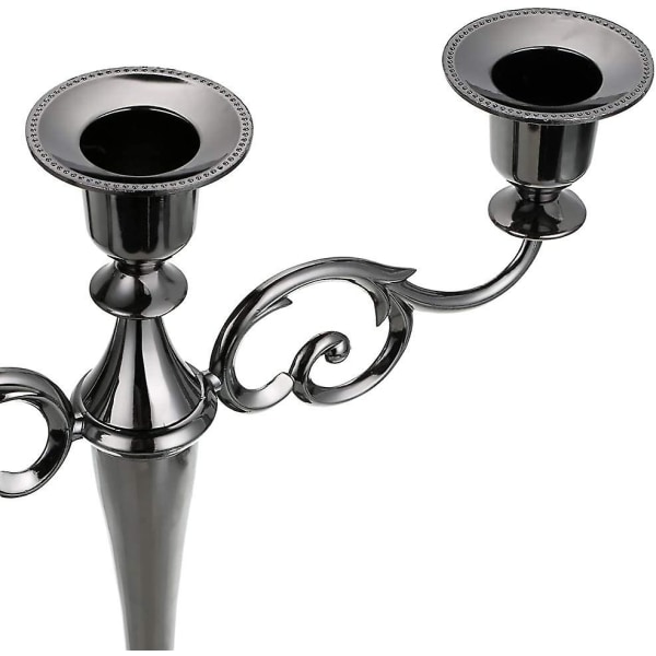 3-käsivartinen metallikynttilänjalka kynttilänjalka hopea eurooppalainen tyylikäs kynttilänjalka kynttilänjalka hääruokapöydälle joulujuhlien kodin sisustus Black