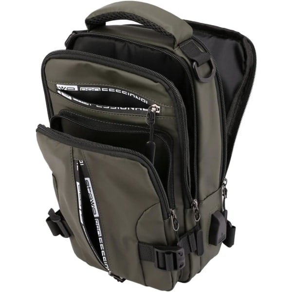 Canvas Sling Bag Ryggsäck Crossbody Axel Väska Bröst Pack för Män Kvinnor Resor Utomhus Business Laptop Cykling Jakt Vandring Camping Ryggsäck Daypack #29black(nylon)