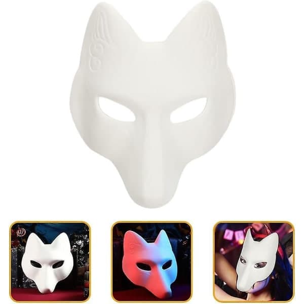 Djursmasker 2 Rävmask, Halloween Vit Rävmask AA