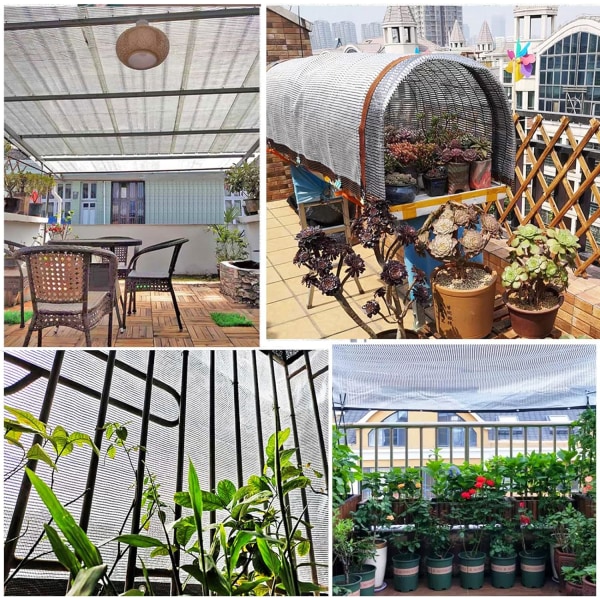 Reflekterende Aluminet Solsejl, Solcreme Skyggenet Sølv Mesh Skyggenet, Drivhus Blomster Planter Terrasse Plæne Mesh Net
