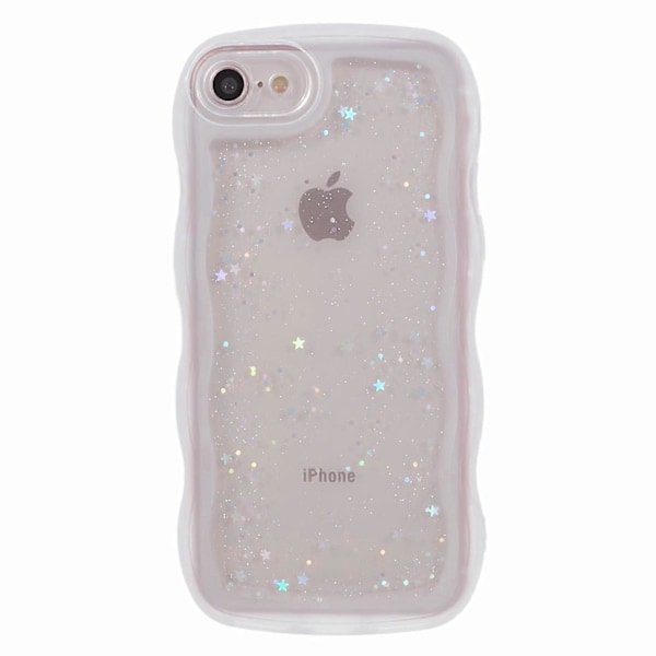 JTW-serien deksel til iPhone 7/8/SE (2020)/SE (2022) Glitterstjerner Bølgete Kant TPU-deksel Multicolor Style E
