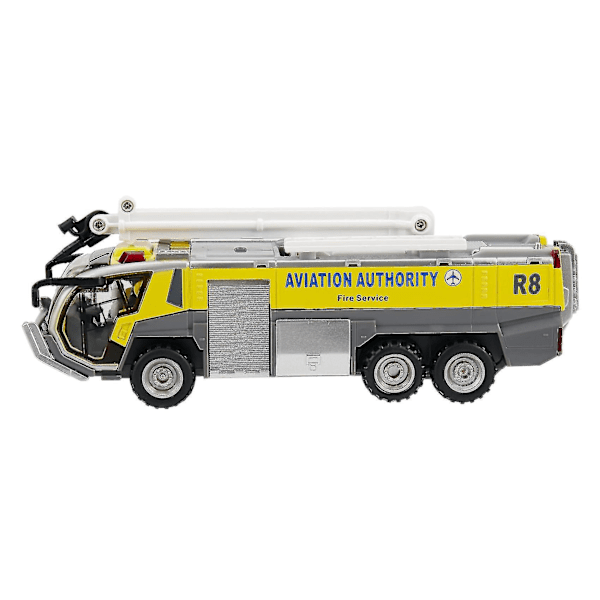 1:32 Lufthavns Brandbil Brandbil Elektrisk Die-cast Ingeniørkøretøjer Bilmodel Legetøj Med Lyd Lys Træk Tilbage Gaver, Gul