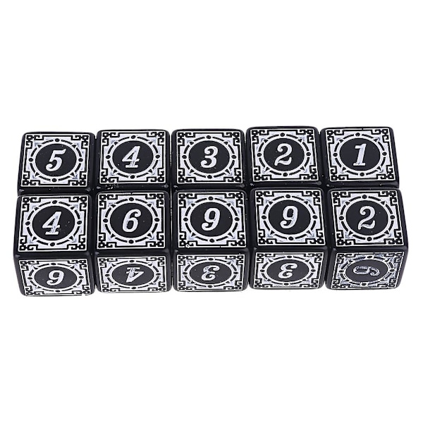 10 kpl D6 Polyhedral Dice Neliömäiset Reunat Numerot 6 Sivuinen Noppa Helmi