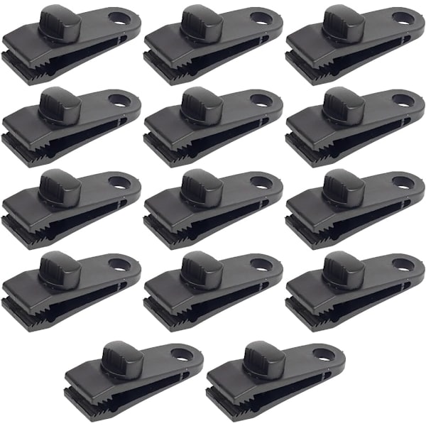 30 stk. presenningclips sæt, 10 stk. presenningclips, 10 stk. telt bungee snore, 10 stk. karabinhage, presenningclips, teltclips, presenningclips klemme