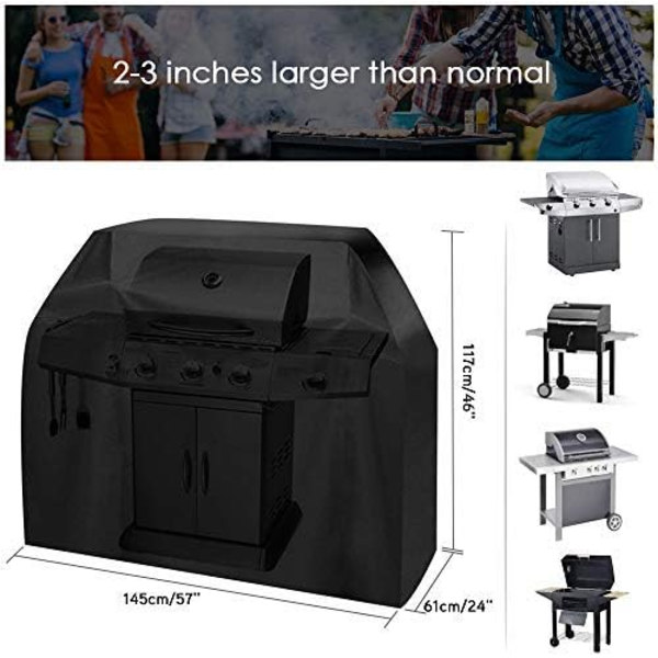 BBQ-suojus, vedenpitävä, erittäin kestävä, suuri grilli, 3-4 polttimen kaasugrilli, tuulenpitävä, repeämätön, ulkokäyttöön tarkoitettu suuri grilli