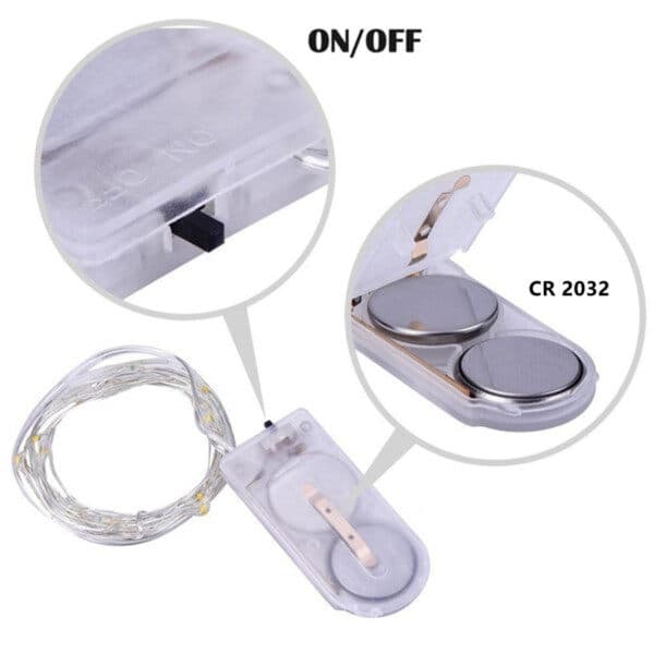 6-pak 1m Mini LED String Lights Batteridrevet Lilla Lilla