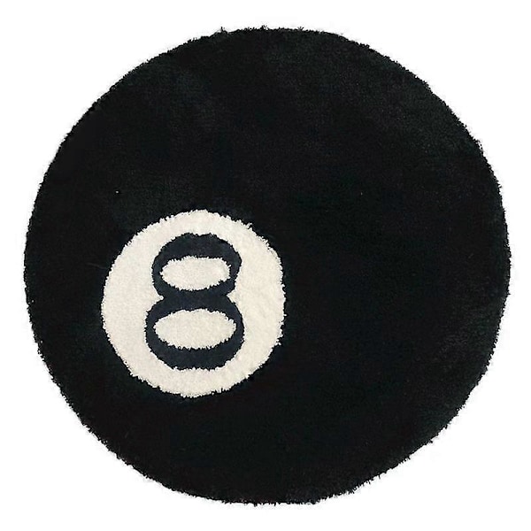 8 Ball Tæppe 100x100cm Hvid Sort Tæppe Seje Tæpper Og Æstetiske Tæpper Til Soveværelse Stue-Yvan 1 x1cm