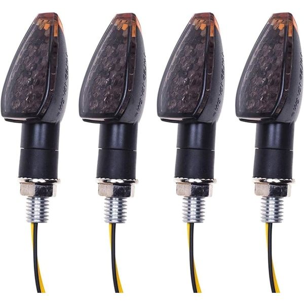 4 stk. Motorcykelblinklys 14LED Blinklys 12V Vandtætte Rullende Blinklys Universal til Motorcykel Scooter Quad Cruiser Off Road