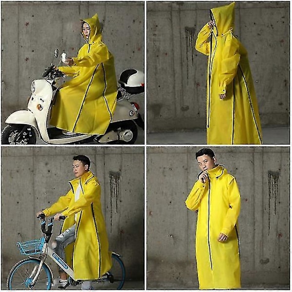 2023 Vespa Regnkläder Herr/Män Dragkedja Huva Poncho Motorcykel Regnkläder Lång Modell Vandring Poncho Miljövänliga Regn Regnkläder sommar-Yvan Yello xL