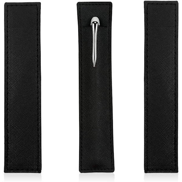 Læder pennepose etui, enkelt fyldepenneholder etui, blød pennebeskyttende cover organizer til kuglepenne, blyanter