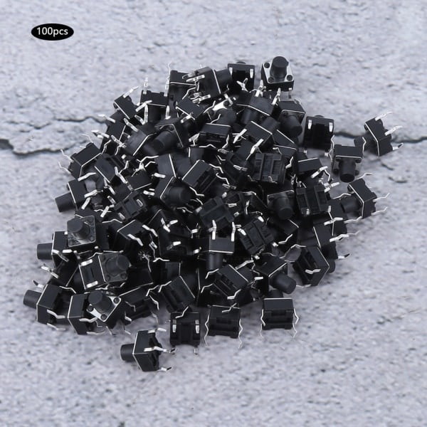 100 st Momentary Taktil Tryckknappsbrytare Mini Micro Tact Switch Tillbehör 6 x 7 mm