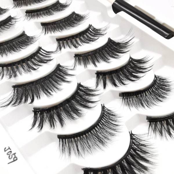 10 par magnetiska ögonfransar Eyeliner Liquid & Tweezers Set