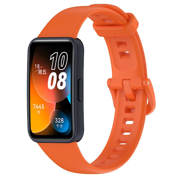 Huawei Band 8 silikoniranneke, vedenpitävä pehmeä kellon ranneke Orange Type H Huawei Band 8