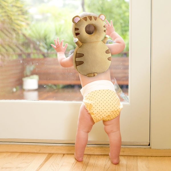 Baby Walker Hovedbeskytter Rygsæk Beklædning, Toddler Head Protection Pad, tiger