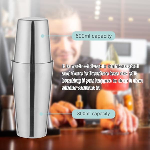Cocktailsæt Dobbelt shaker 750ml Rustfrit stål Sølv 10 dele