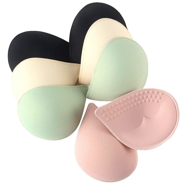 4 Pairs of Removable Bra Inserts for Sports Bras or Bikini Swimsuit Tops (A/B/C/D Cup) M