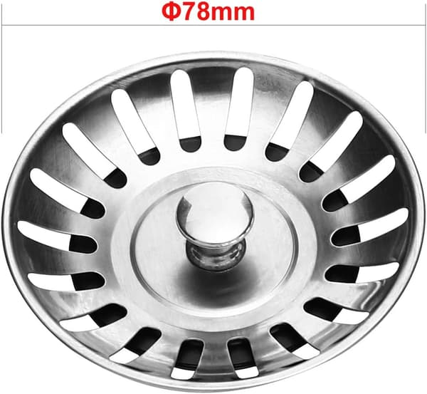 Avloppssil, rostfritt stål, diameter 78 mm