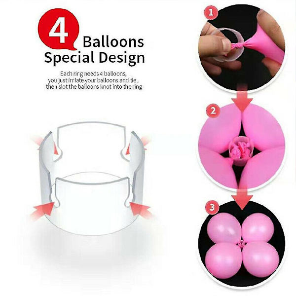 50/100 st Ballongfästen Båge Ballongklämmor Ringar Koppling 50pcs