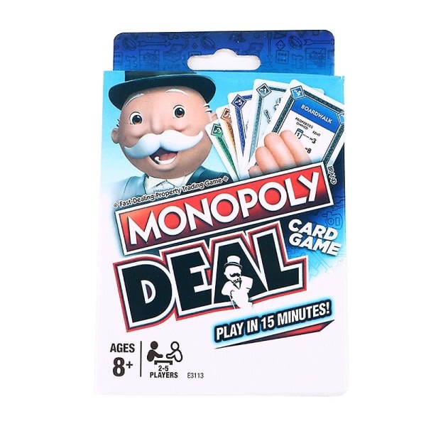 Puslespil Familiefest Brætspil Engelsk Version Monopoly Trading CardGame Playing Blue Blue