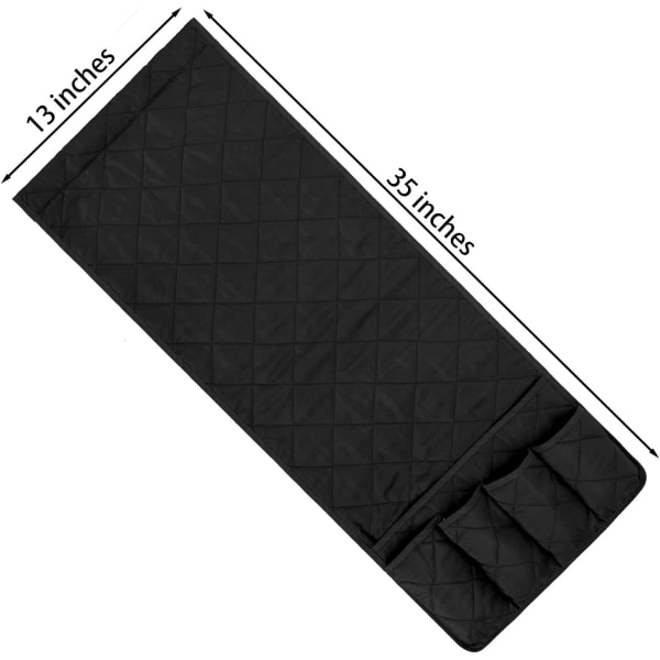 Armlænsopbevaringspose Skridsikker Sofa Armlænsarrangør 90 * 33cm 5 Lommer Sofaarrangør til TV-fjernbetjening Magasinbøger Mobiltelefon, Sort