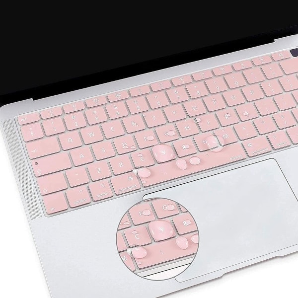 Rose Quartz tastaturdeksel kompatibel med MacBook Air 13 tommers bakgrunnsbelyst magisk tastatur med skjermberøring ID støvtett silikon tastaturdeksel