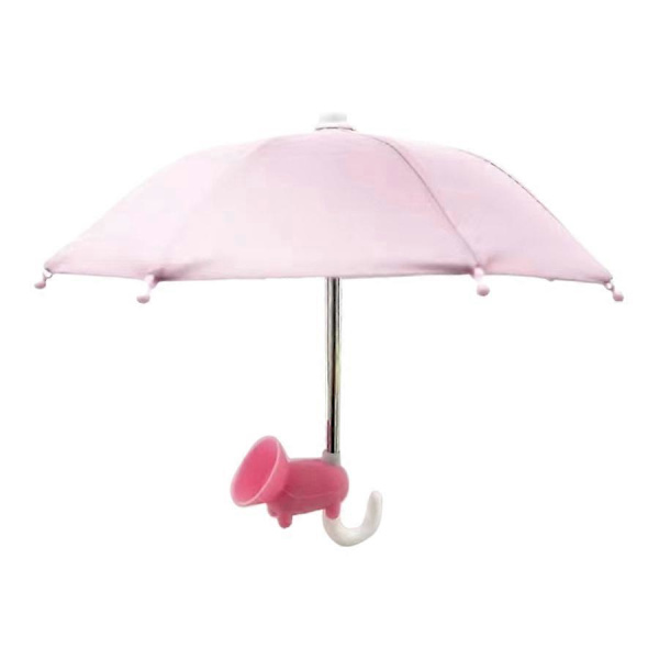 Mini Telefonparaply med Sugkoppsfäste, Perfekt för Pendling och Resor Pink