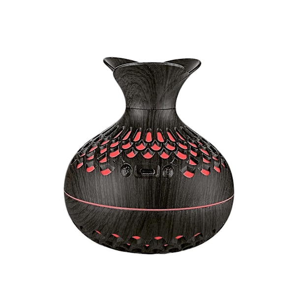 Blomsterformet Luftfukter Med 7 Fargelys 2 Tåkemodus Vaseformet Luftfukter Stille Drift Kjølig Tåke Luftfukter 300ml Mini Luftfukter Bærbar Liten Balck