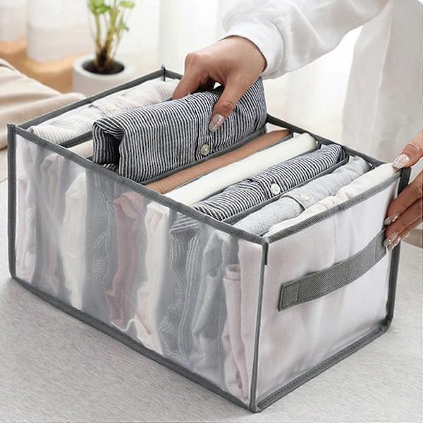 Garderobe Organiser System til Jeans, Bukser, Skjorter, Opbevaringskasser, Skuffeboks i Garderobe, Skuffe