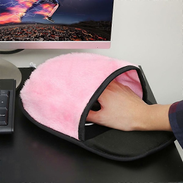 Uppvärmd Musmatta Handvärmare USB Uppvärmd Gaming Musmatta Gåva för Män Kvinnor Black