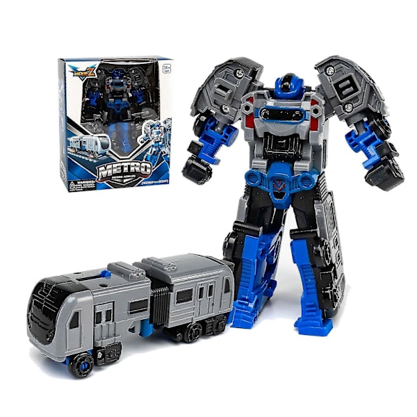 Transformer Bil Robot Mecha Super Forvandling Gud af Krig Tank Fly Model Tegneserie Legetøj Puslespil Børn Drenge Train blue