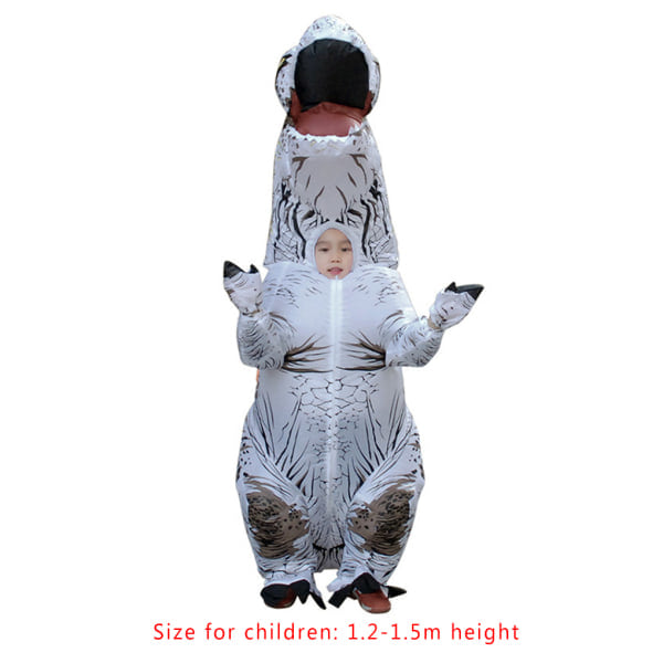 Oppustelig dinosaur kostume cosplay fancy dress halloween børn grøn voksen hvid voksen white adult