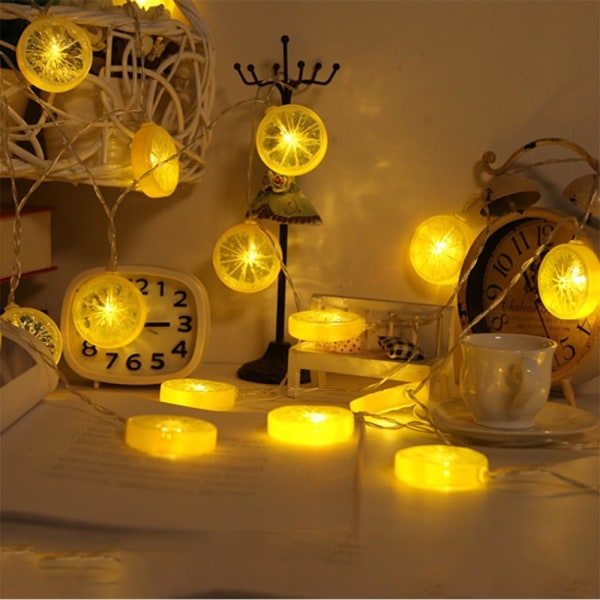 Dekorativa Citronlampor med 20 LED, Batteridrivna Varma Blinkande Julstränglampor för Kök, Fest, Bröllop, Festival, Heminredning 9,8ft/3m
