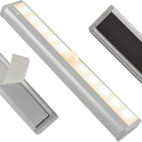 Garderobelampe Bevægelsessensor / Selvklæbende LED-lampe - 20 cm Sølv