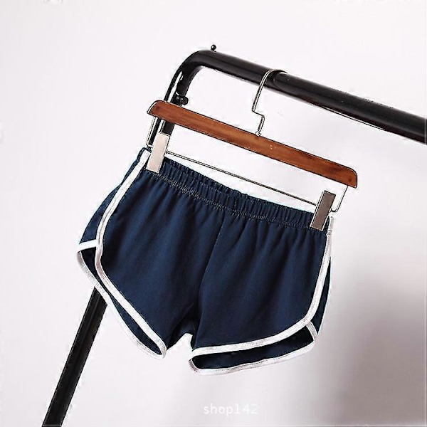 Sportshorts Dam Hemmakläder Casual Enfärgad Mode Yoga Strandbyxor Godisfärg Hotpants A navy blue M
