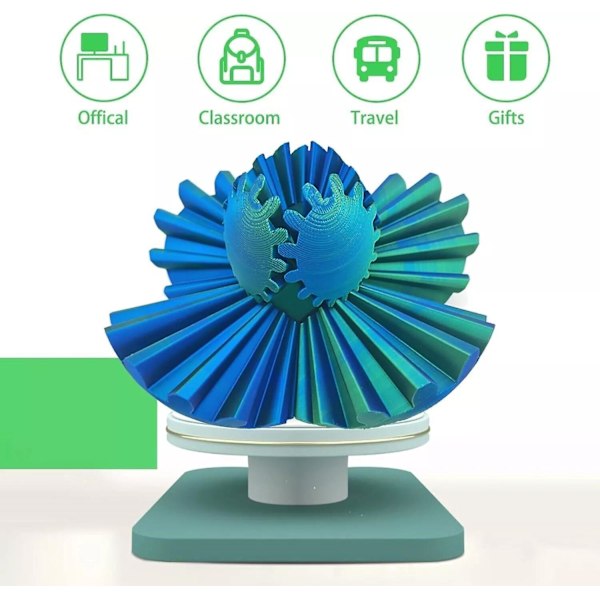 Innovativ 3D-printet Gear Ball Roterende Lekebarn Intellektuell Leke Roterende GearBall Modell Ornamenter Hottest Fidget Item lasergreenblue 6cm