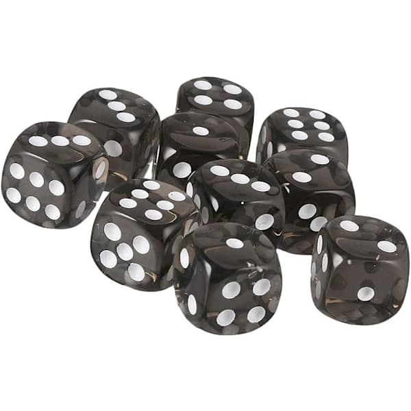 10 st tärningar (svarta) polyedriska D6-tärningar 16 mm akryltärningsset för DND-tärningar RPG MTG brädspel