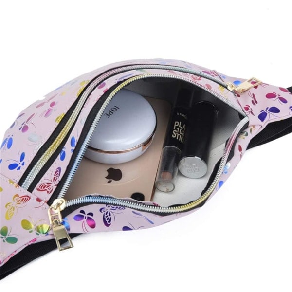 Fanny Pack för kvinnor Mode Vattentät Sport Fanny Pack Löpning Resa Midjeväska Blanka Marching Fanny Packs Multifunktionella Fanny Packs färgglada
