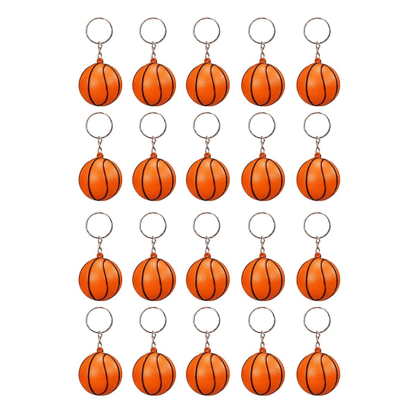 20-pack basketbollsnyckelringar för festfavoriter, basketstressboll, skolkarnevalsbelöning, Sp