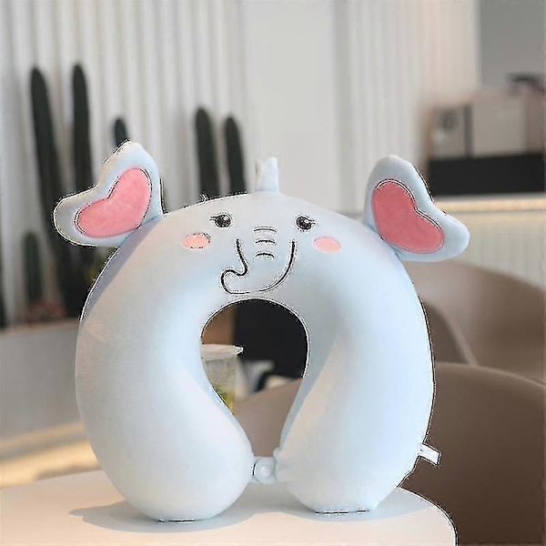 U-formet Pude Dyr Memory Foam Bil Nakkepude Frokostpude Flyrejse Pude Elephant